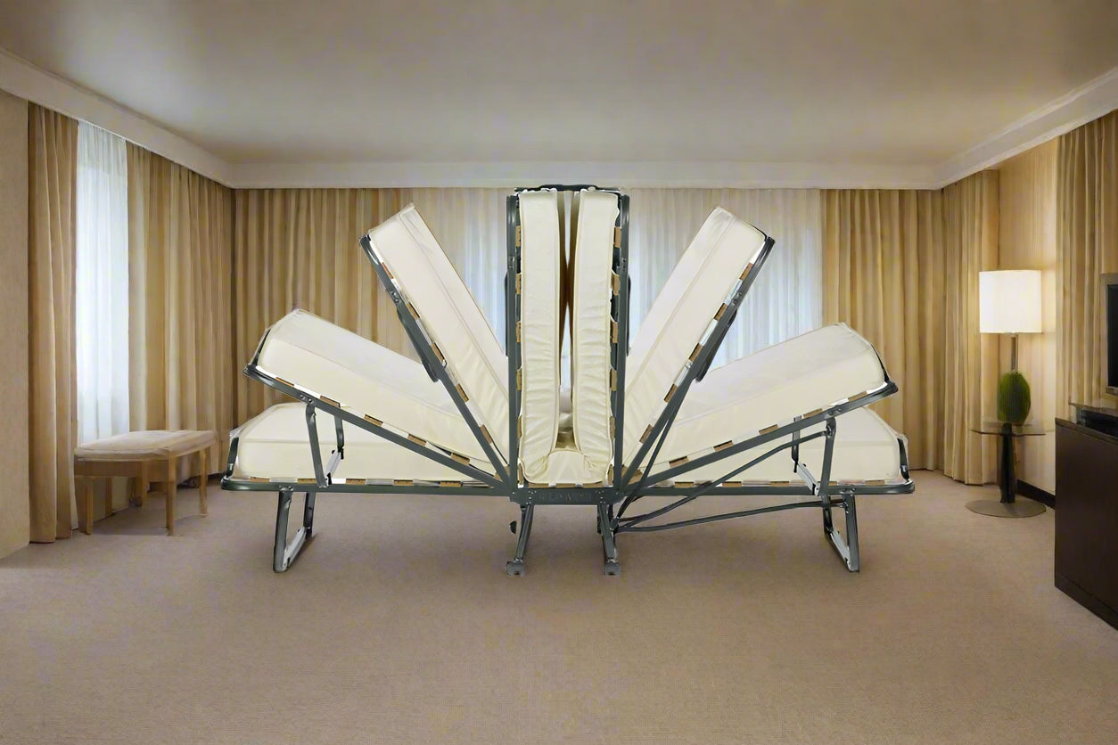 Vendégágy összecsukható kivitelben – praktikum és kényelem szállodai környezetben