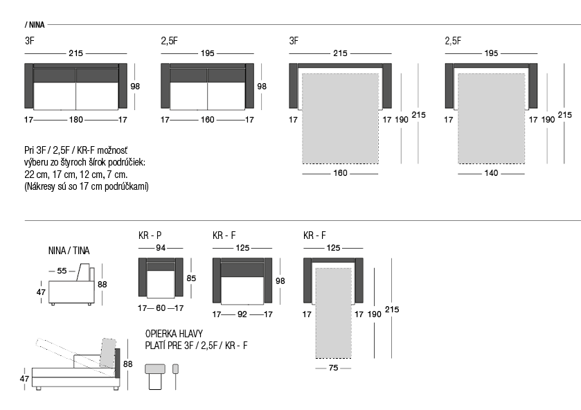 NINA fémmechanikás kanapéágy