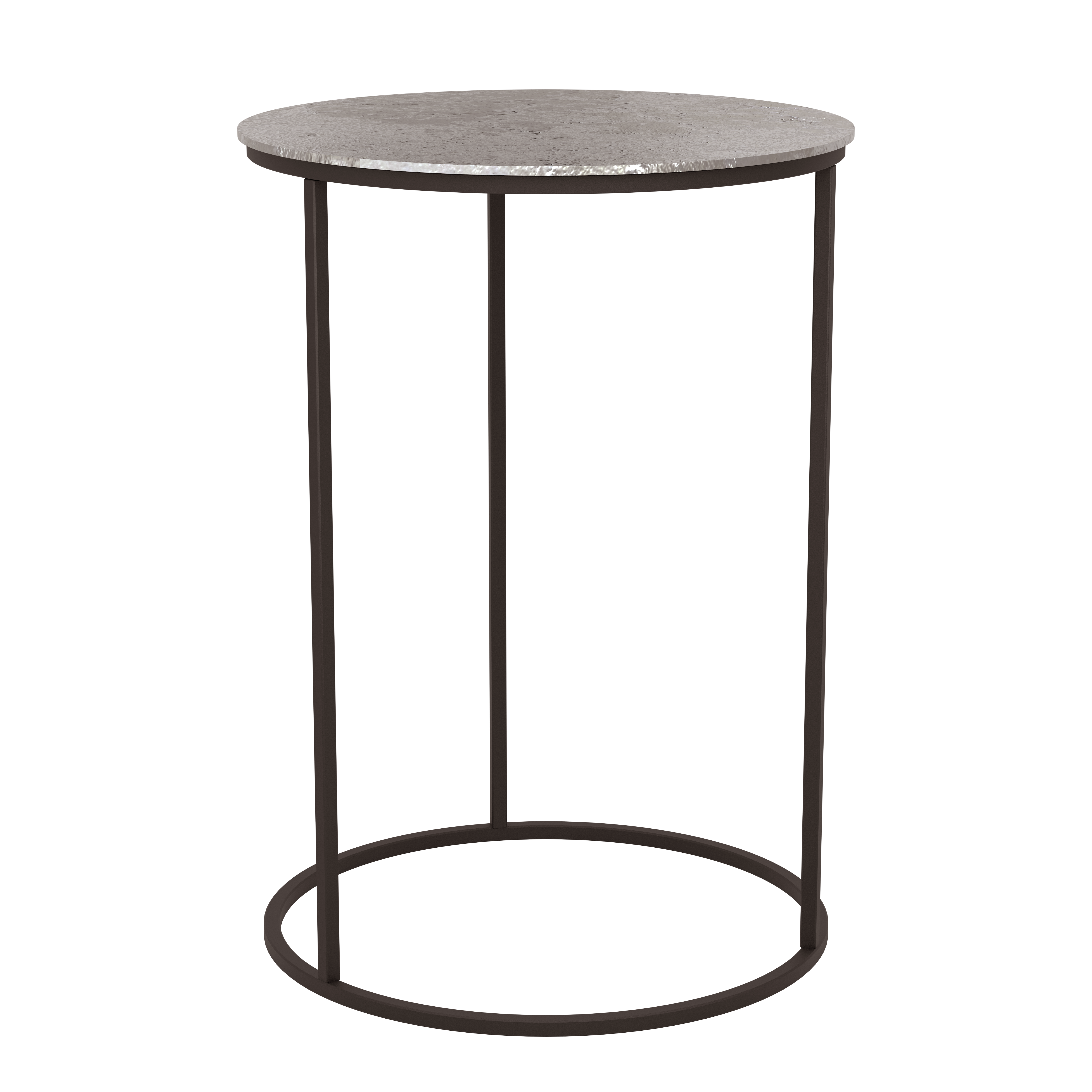 AGHLEAM kerek lerakóasztal antik nikkel