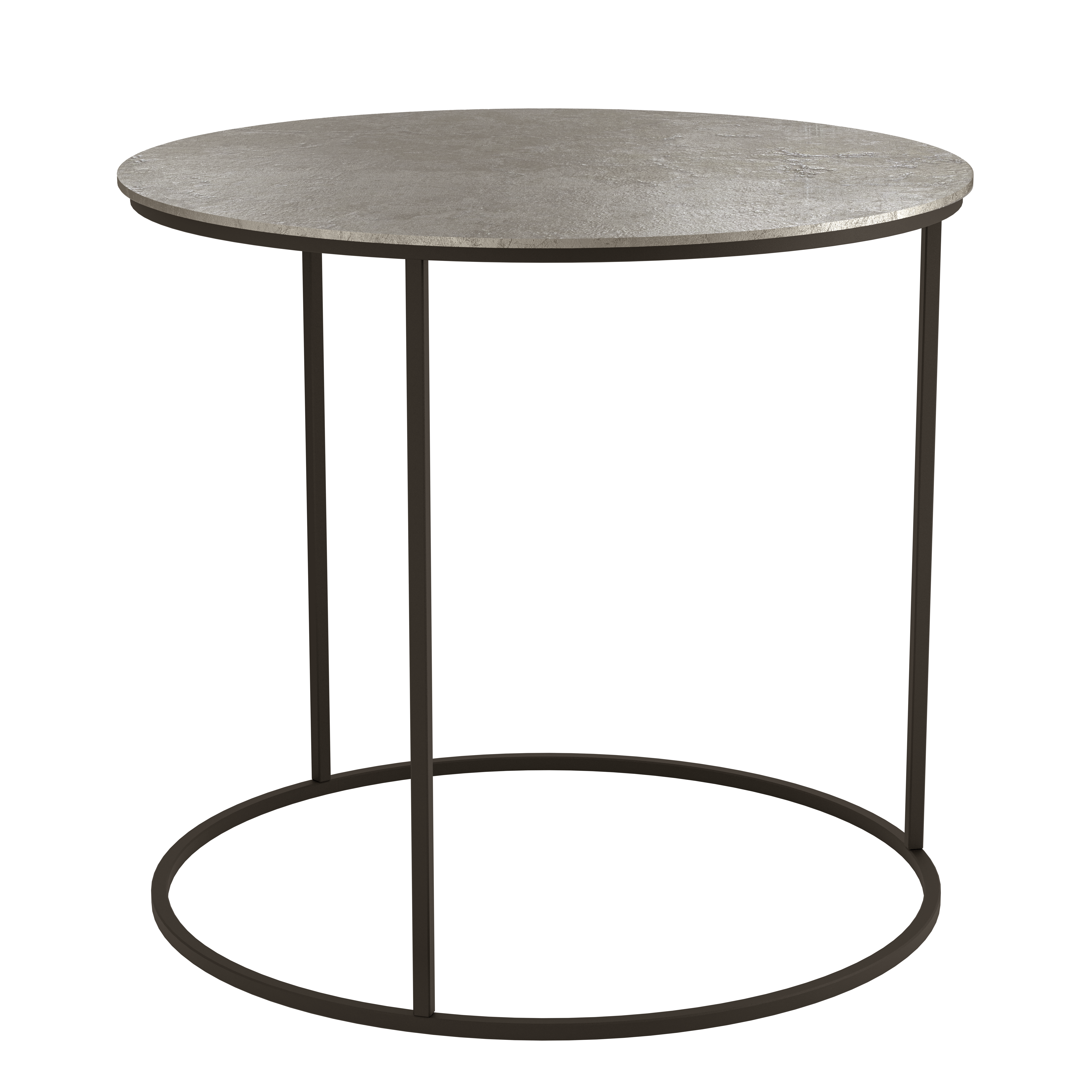 AGHLEAM kerek lerakóasztal antik nikkel