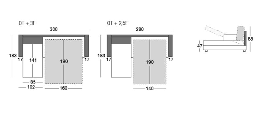 EVA L-alakú fémmechanikás kanapéágy