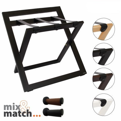 COMPACT tömörfa bőröndtartó háttámlával