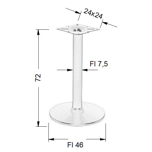 Króm asztalláb NY-B005/72/46
