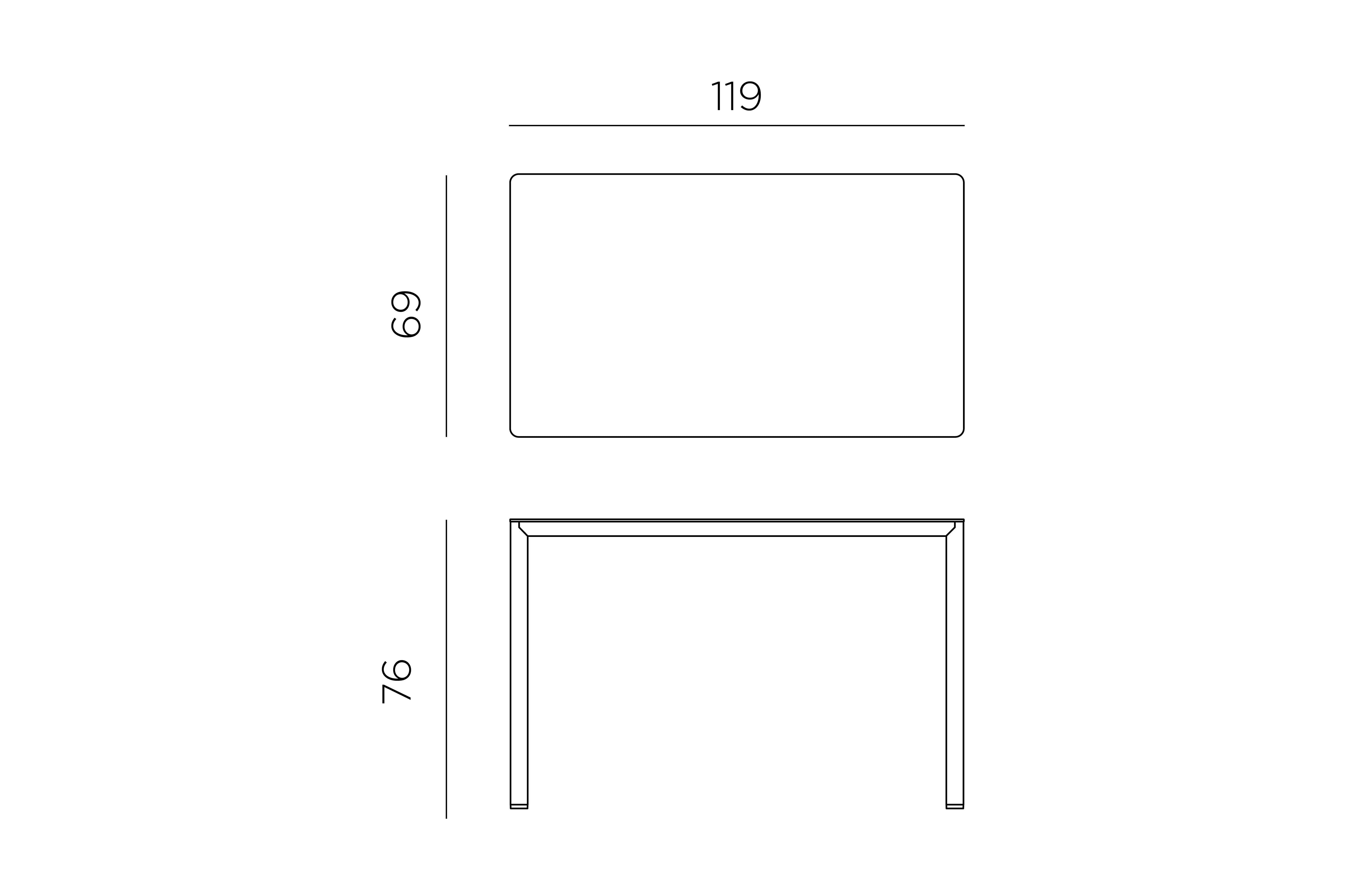 NARDI PIAVE 120x70 fix asztal