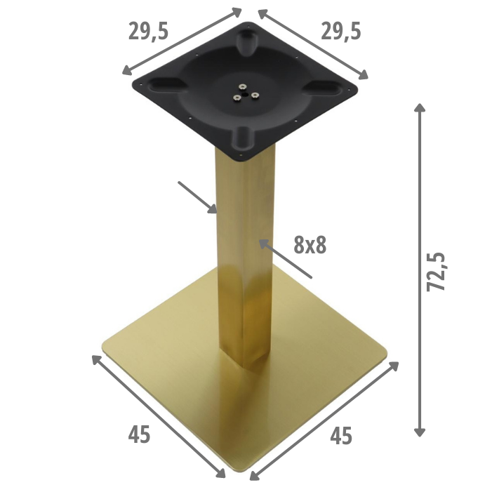 Inox asztalláb SH-3002-5/G