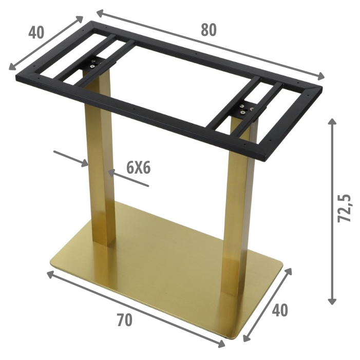 INOX asztalláb SH-3003-1/G