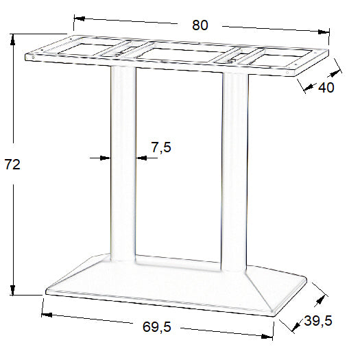 Acél asztalláb SH-4001-2/B