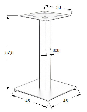 Acél asztalláb SH-5002-5/L/B