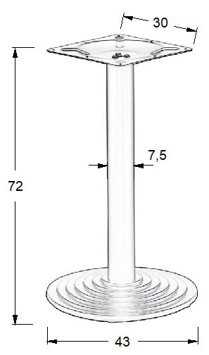 Öntöttvas asztalláb SH-5005-1/B