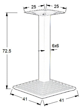 Öntöttvas asztalláb SH-5014-1/60/B