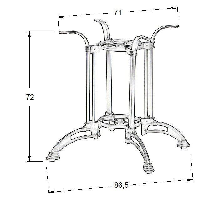 Öntöttvas asztalláb SH-5033-2/B