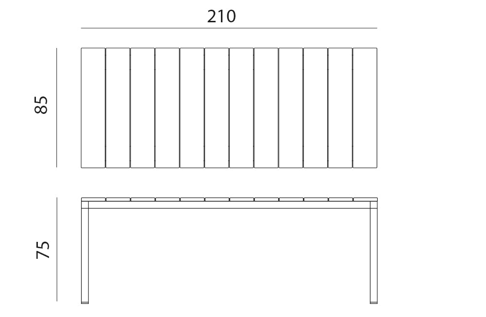 NARDI RIO ALU 210 fix asztal