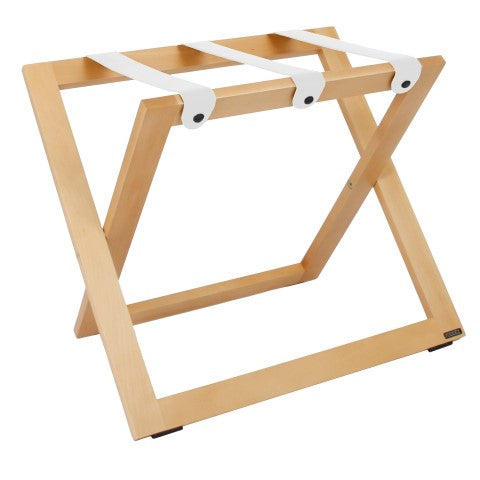 COMPACT tömörfa bőröndtartó bőr hevederrel