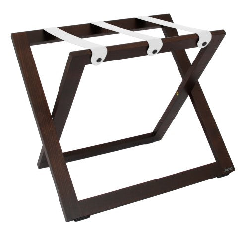COMPACT tömörfa bőröndtartó bőr hevederrel