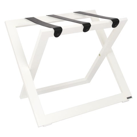 COMPACT tömörfa bőröndtartó bőr hevederrel
