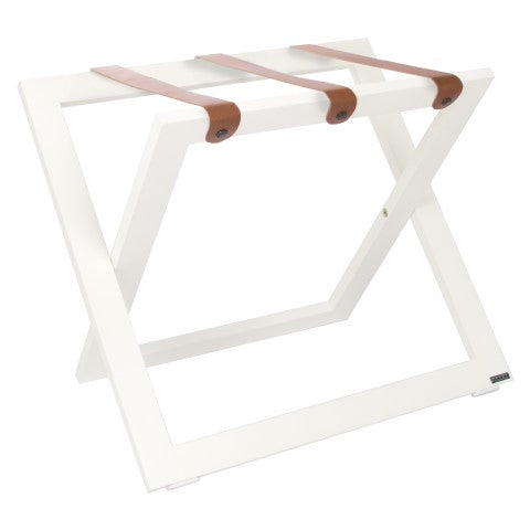 COMPACT tömörfa bőröndtartó bőr hevederrel